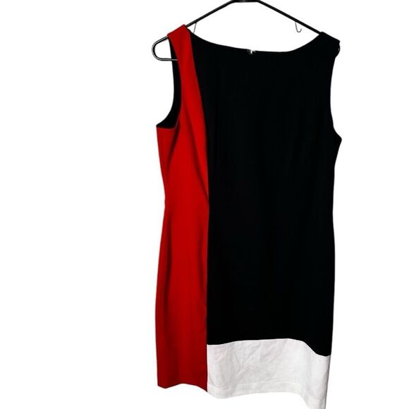 Lauren Ralph Lauren Womens Size 16 Color Block Sheath Dress Knee Length - Picture 2 of 8